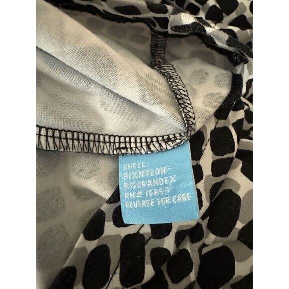 J McLaughlin Animal Print Button Up Shirt Dress Midi Stretch Pocket Women’s Sz L - Picture 5 of 5